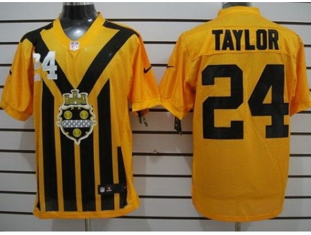 Nike Pittsburgh Steelers 24 Ike Taylor Yellow Elite 1933s Throwback NFL Jersey