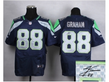 Nike Seattle Seahawks 88 Jimmy Graham blue Elite Signature NFL Jersey