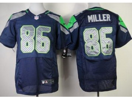 Nike Seattle Seahawks 86 Zach Miller Blue Elite NFL Jersey