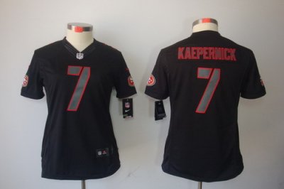 Women Nike San Francisco 49ers 7# Colin Kaepernick Black Jerseys[Impact Limited]