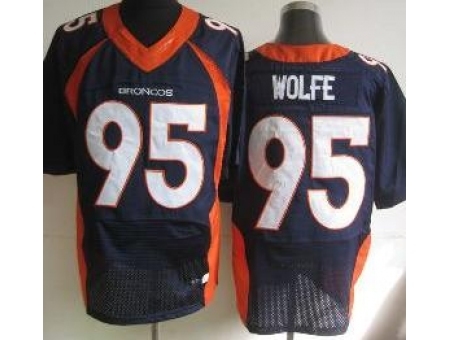 Nike Denver Broncos 95 Derek Wolfe Blue Elite NFL Jersey