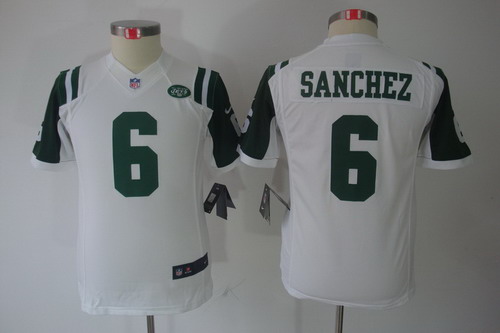 Youth Nike Youth New York Jets #6 Mark Sanchez White Limited Jerseys