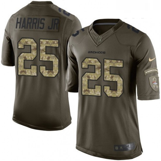 Youth Nike Denver Broncos 25 Chris Harris Jr Elite Green Salute to Service NFL Jersey