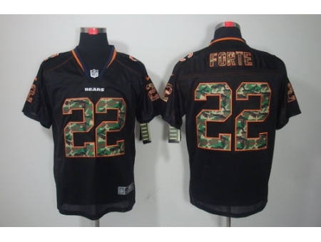 Nike Chicago Bears 22 Matt Forte Black Elite Lights Out Camo Number NFL Jersey