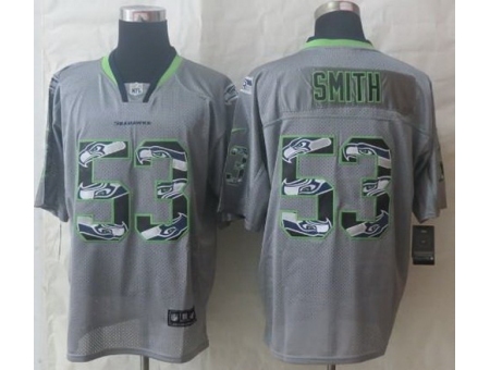 Nike Seattle Seahawks 53 Malcolm Smith Grey Elite Lights Out Fashion NFL Jersey