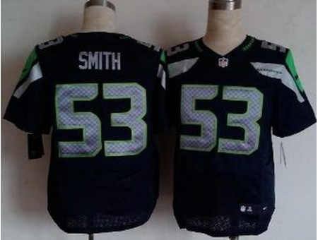 Nike Seattle Seahawks 53 Malcolm Smith Blue Elite NFL Jersey