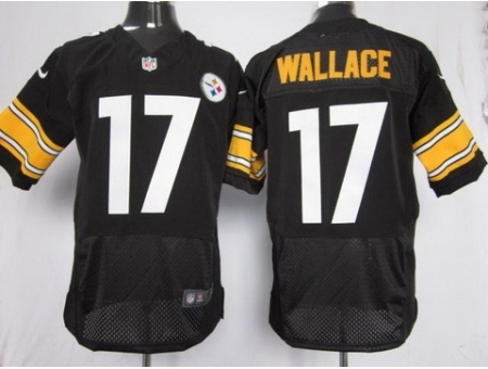 Nike Pittsburgh Steelers 17 Mike Wallace Black Elite NFL Jersey