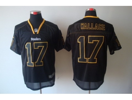 Nike Pittsburgh Steelers 17 Mike Wallace Black Elite Lights Out NFL Jersey