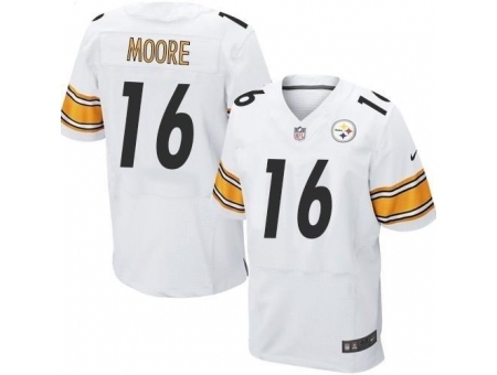 Nike Pittsburgh Steelers 16 Lance Moore White Elite NFL Jersey