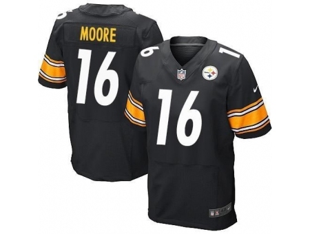 Nike Pittsburgh Steelers 16 Lance Moore Black Elite NFL Jersey