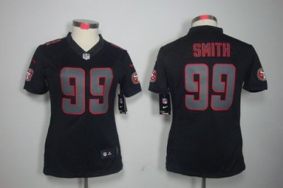 Women Nike San Francisco 49ers #99 Aldon Smith Black Jerseys[Impact Limited]