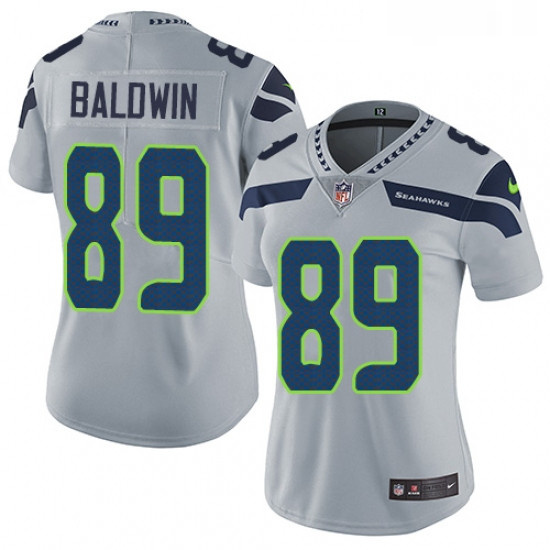 Womens Nike Seattle Seahawks 89 Doug Baldwin Grey Alternate Vapor Untouchable Limited Player NFL Jer