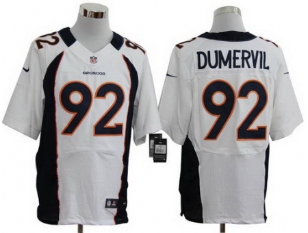 Nike Denver Broncos 92 Elvis Dumervil White Elite NFL Jersey