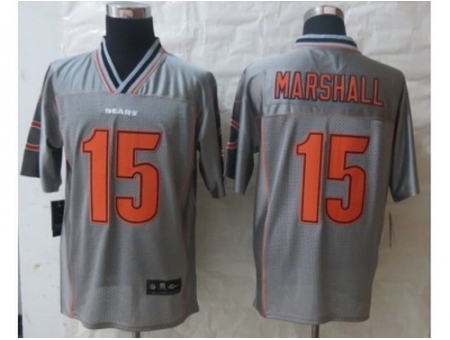 Nike Chicago Bears 15 Brandon Marshall Grey Elite Vapor NFL Jersey