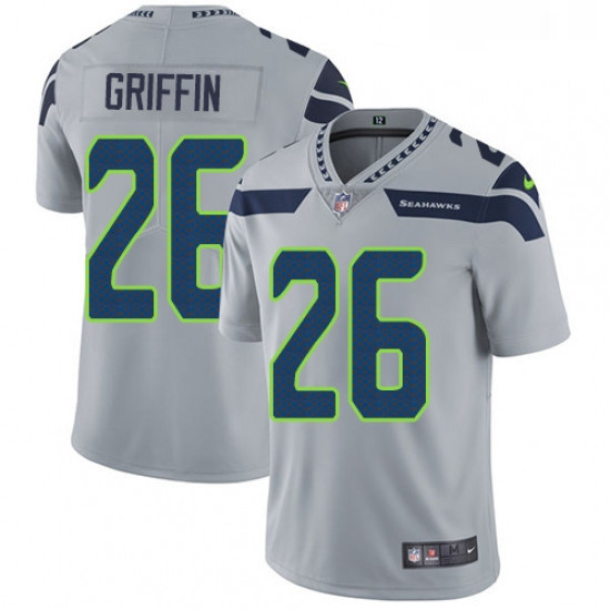 Mens Nike Seattle Seahawks 26 Shaquill Griffin Grey Alternate Vapor Untouchable Limited Player NFL J