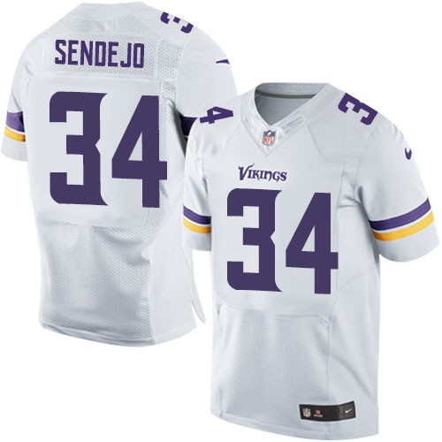 Men Nike Minnesota Vikings #34 Andrew Sendejo White Elite NFL Jersey