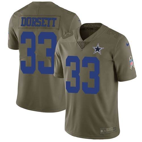 Nike Cowboys #33 Tony Dorsett Olive Mens Stitched NFL Limited 2017 Salute To Service Jersey