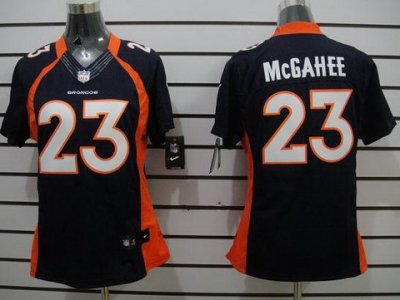 Women Nike Denver Broncos 23 Willis McGahee Blue Game LIMITED Jerseys