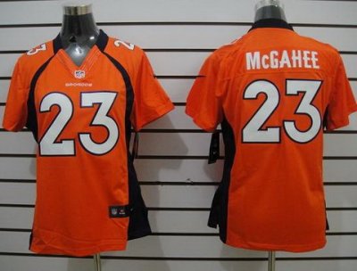 Women Nike Denver Broncos 23 Willis McGahee Orange Game LIMITED Nike Jerseys