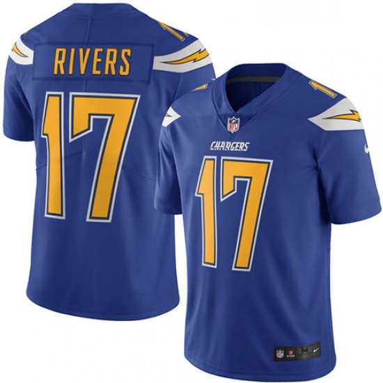 Youth Nike Los Angeles Chargers 17 Philip Rivers Limited Electric Blue Rush Vapor Untouchable NFL Je