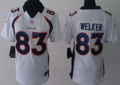 Women Nike Denver Broncos 83 Wes Welker White NFL Jerseys