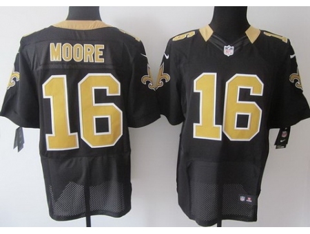 Nike New Orleans Saints 16 Lance Moore Black Elite Jersey