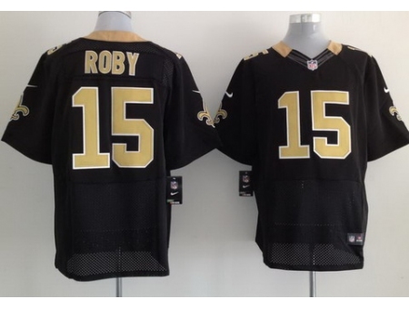 Nike New Orleans Saints 15 Courtney Roby Black Elite NFL Jersey