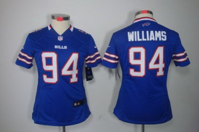 Women Nike Buffalo Bills #94 Williams Blue Color Limited Jerseys