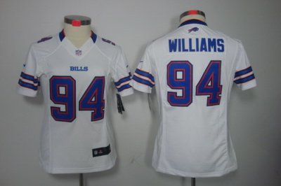 Women Nike Buffalo Bills #94 Williams White Color Limited Jerseys