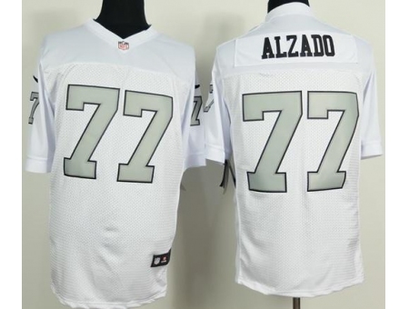 Nike Oakland Raiders 77 Lyle Alzado White Silver No. Elite NFL Jersey