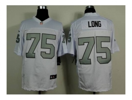 Nike Oakland Raiders 75 howie long white Elite number silver NFL Jersey