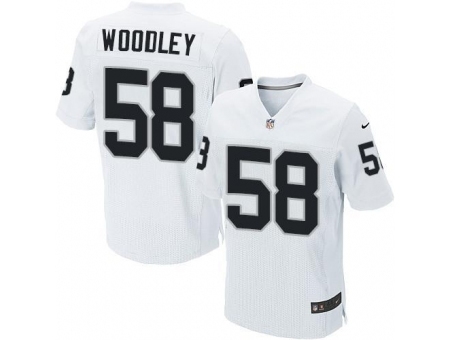 Nike Oakland Raiders 58 LaMarr Woodley White Elite NFL Jersey