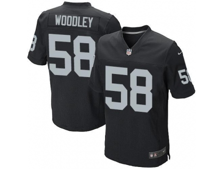 Nike Oakland Raiders 58 LaMarr Woodley Black Elite NFL Jersey