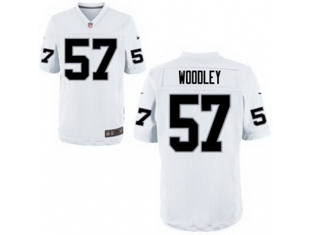 Nike Oakland Raiders 57 LaMarr Woddley White Elite NFL Jersey