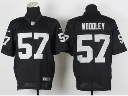 Nike Oakland Raiders 57 LaMarr Woddley Black Elite NFL Jersey