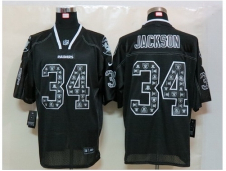 Nike Oakland Raiders 34 Bo Jackson Black Elite Lights Out NFL Jersey