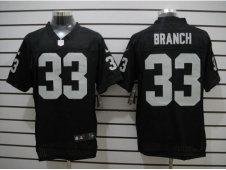 Nike Oakland Raiders 33 Tyvon Branch Black Elite NFL Jersey