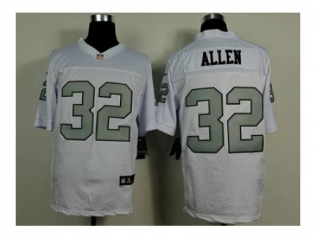 Nike Oakland Raiders 32 Marcus Allen white Elite silver number NFL Jersey