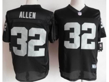 Nike Oakland Raiders 32 Marcus Allen Black Elite NFL Jersey