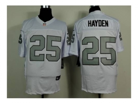 Nike Oakland Raiders 25 D.J. Hayden white Elite silver number NFL Jersey