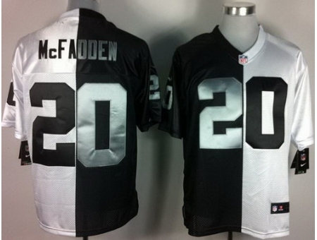 Nike Oakland Raiders 20 Darren McFadden White Black Elite Split NFL Jersey