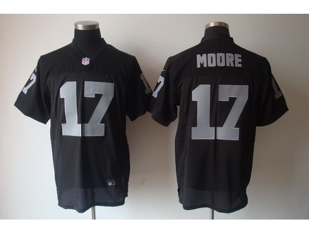 Nike Oakland Raiders 17 Denarius Moore Black Elite NFL Jersey