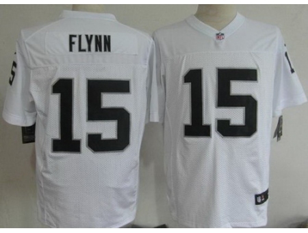 Nike Oakland Raiders 15 Matt Flynn White Elite NFL Jersey