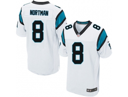 Nike Carolina Panthers 8 Brad Nortman White Elite NFL Jersey