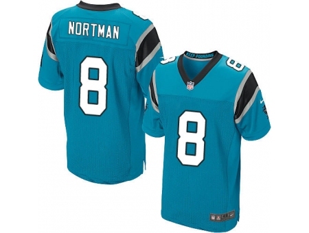 Nike Carolina Panthers 8 Brad Nortman Blue Elite NFL Jersey