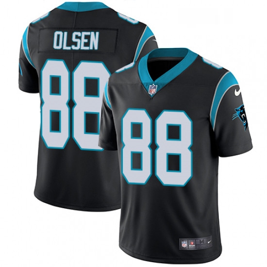 Mens Nike Carolina Panthers 88 Greg Olsen Black Team Color Vapor Untouchable Limited Player NFL Jers