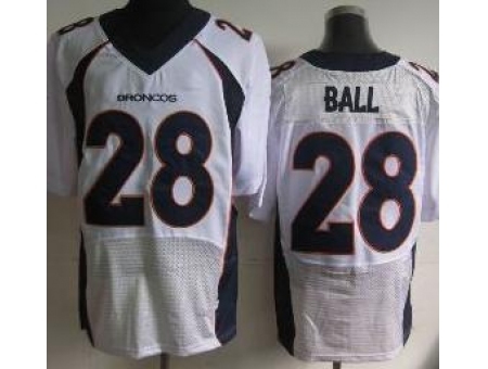 Nike Denver Broncos 28 Montee Ball White Elite NFL Jersey