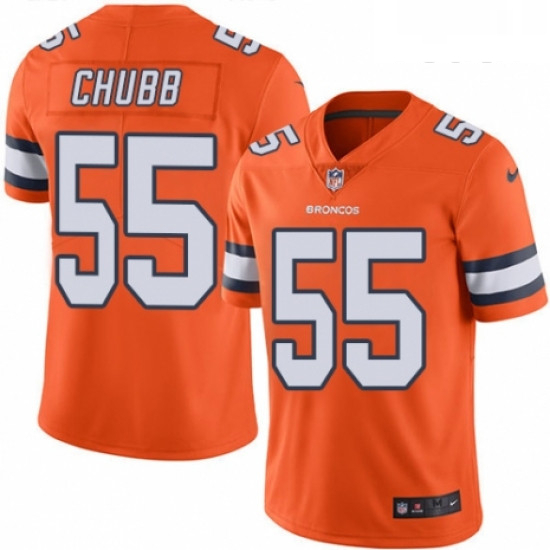 Youth Nike Denver Broncos 55 Bradley Chubb Limited Orange Rush Vapor Untouchable NFL Jersey