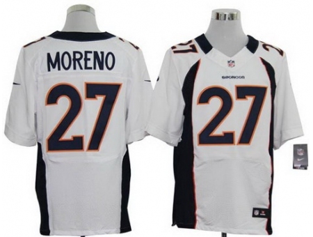 Nike Denver Broncos 27 Knowshon Moreno White Elite NFL Jersey