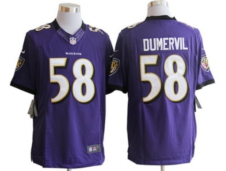 Nike Baltimore Ravens 58 Elvis Dumervil Purple Limited NFL Jersey